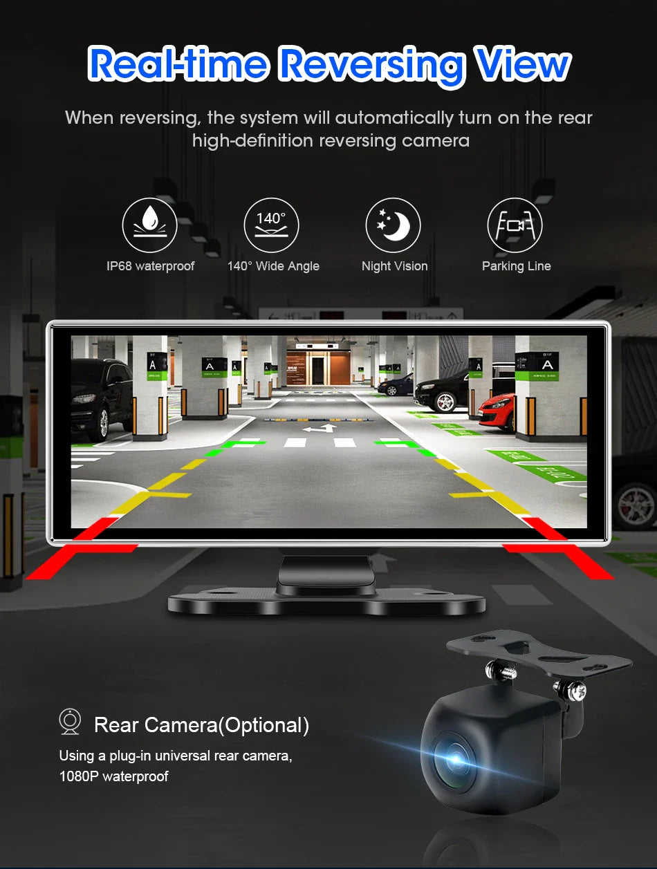Dashcam 4K Auto mit kabellosem Carplay