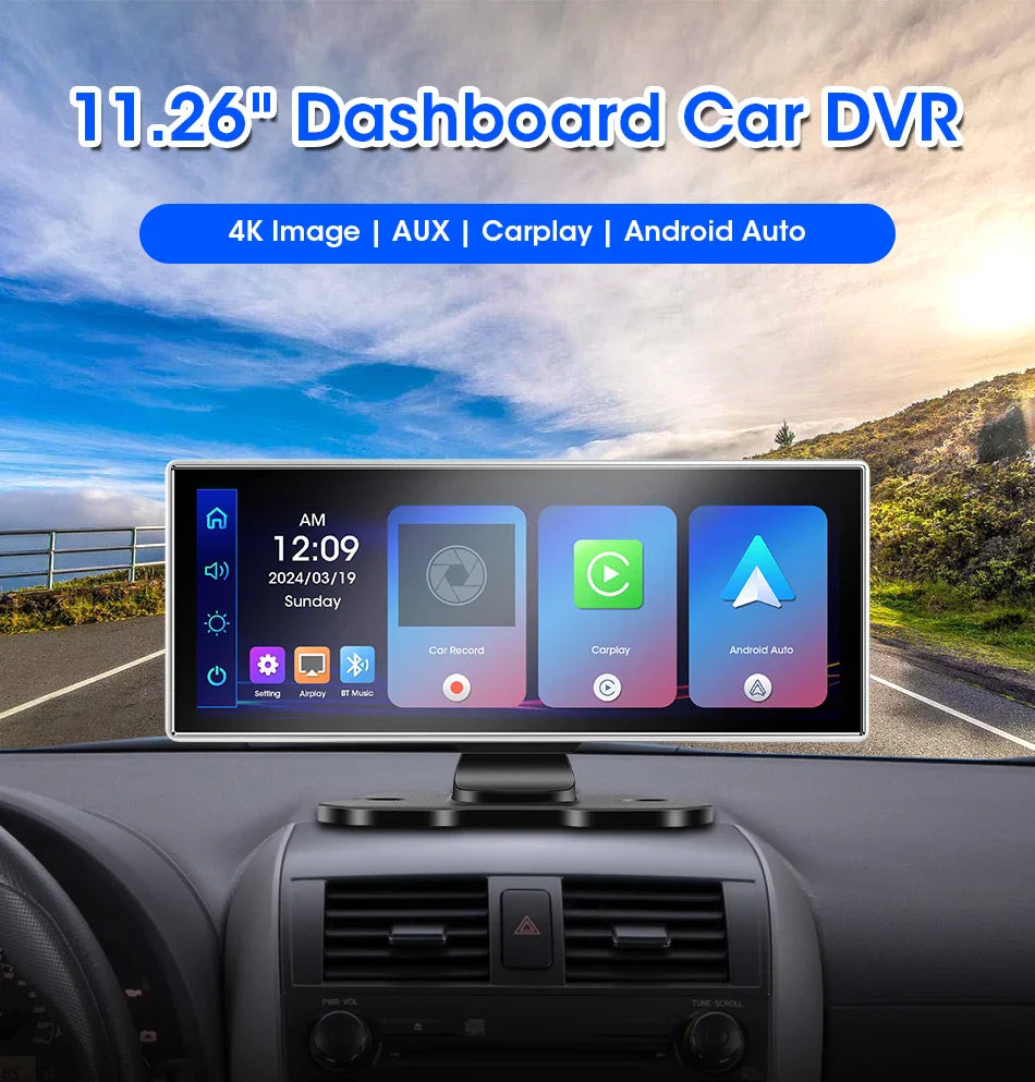 Dashcam 4K Auto mit kabellosem Carplay