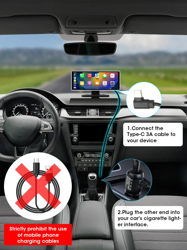 Dashcam 4K Auto mit kabellosem Carplay