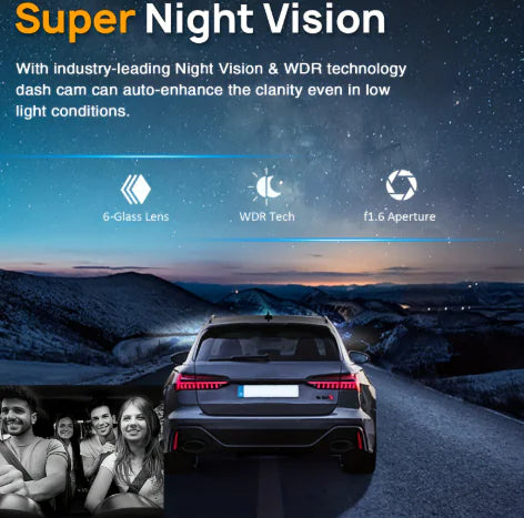 Mozilux-360° Dual Lens Dash Cam – Full HD Autokamera mit Nachtsicht &amp; Innenraumaufnahme 
